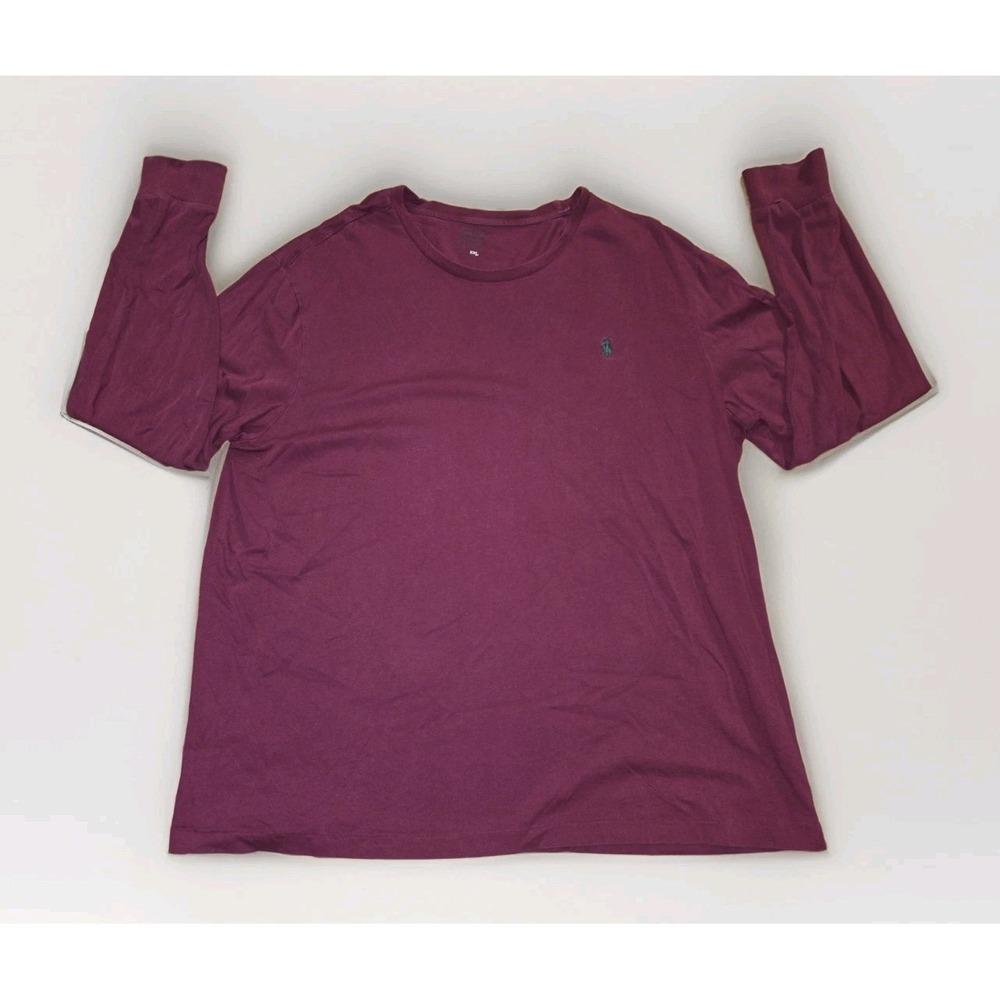 Polo Ralph Lauren Men's Long Sleeve T Shirt  Pony Maroon XXL Casual Crew‎ Neck